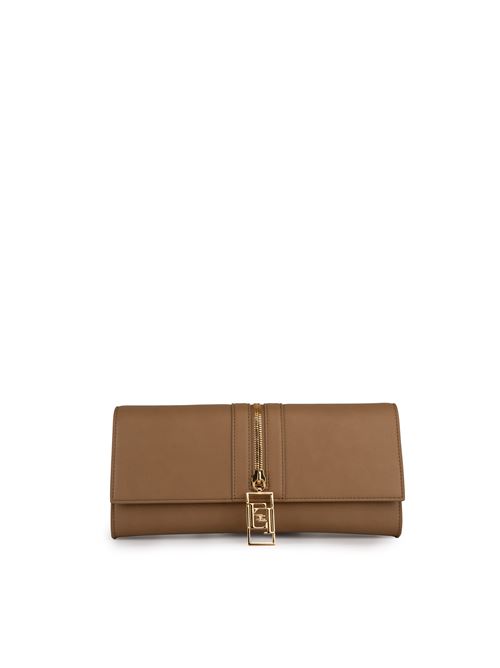 Borsa baguette con zip effetto pelle cammello Elisabetta Franchi | BS74A47E2032